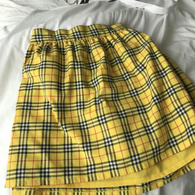 Plus size yellow plaid skirt and jacket Clearance