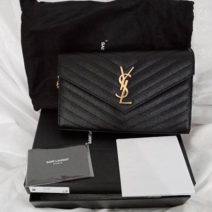 YSL Saint Laurent WOC Large GHW 22cm, Luxury, Bags & Wallets on Carousell