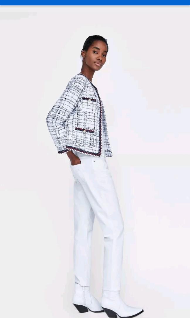 zara tweed poplin jacket