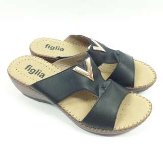 Figlia Black Step-In Sandals