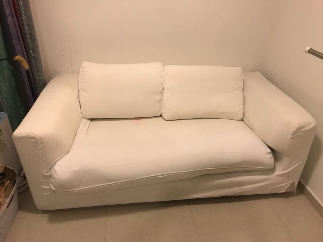 2 Seater White Sofa