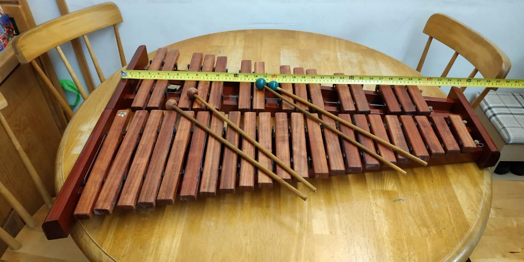 37音木琴九成新座枱可摺連套連四棍xylophone 敲擊樂 興趣及遊戲 音樂樂器 配件 樂器 Carousell
