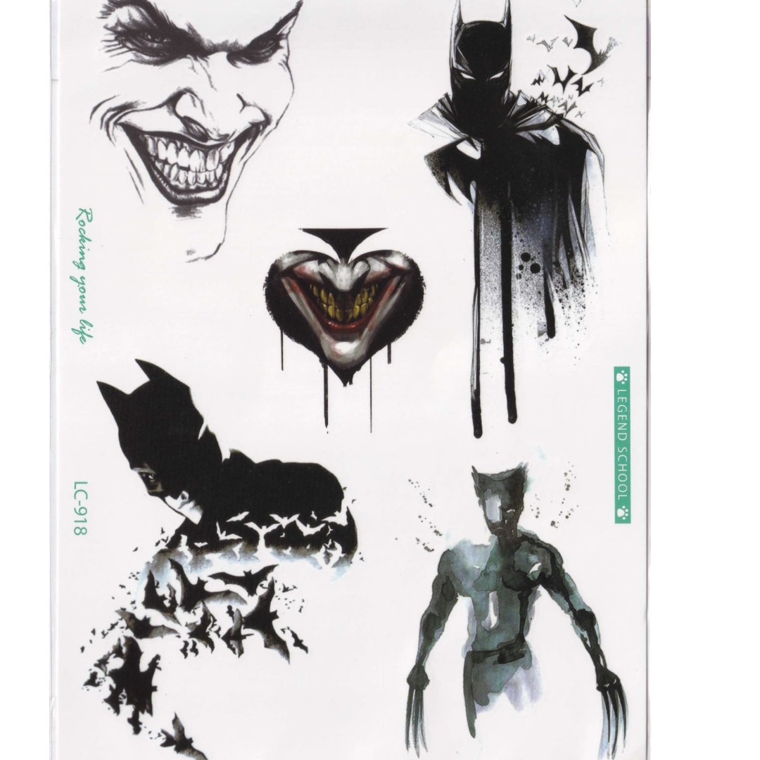 Batman Temporary Tattoos, Hobbies & Toys, Stationery & Craft, Art