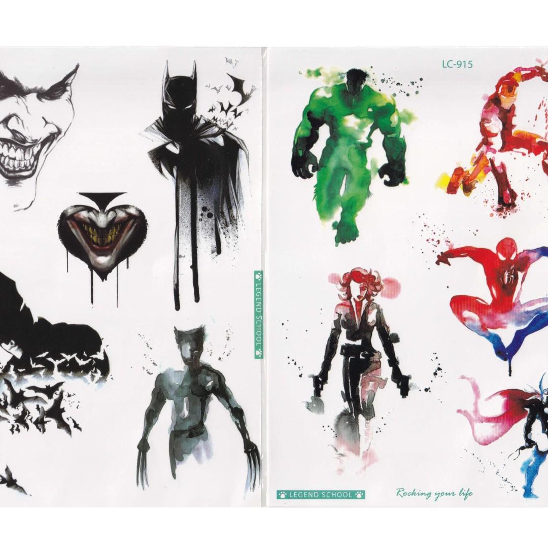 Batman Temporary Tattoos, Hobbies & Toys, Stationery & Craft, Art