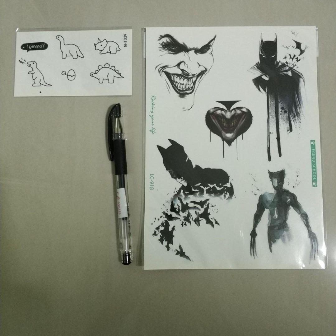 Batman Temporary Tattoos, Hobbies & Toys, Stationery & Craft, Art