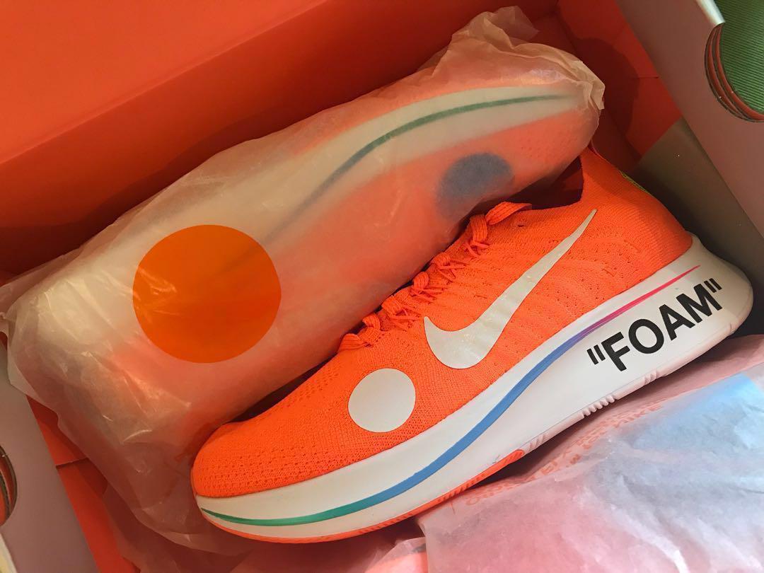 nike x off white zoom fly mercurial orange