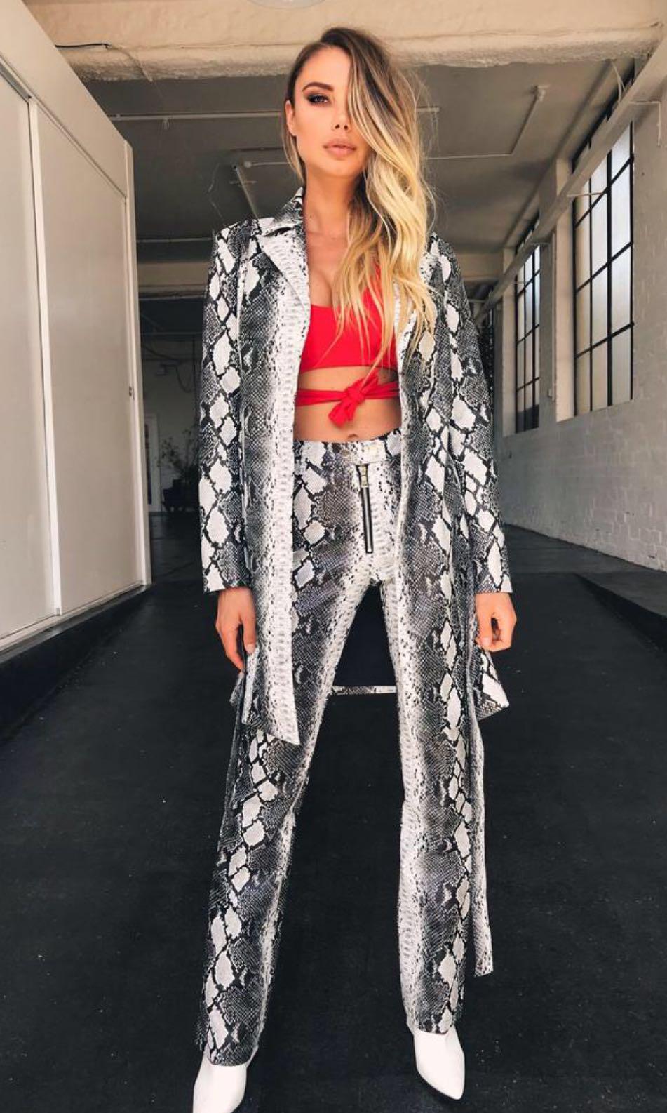 AM GIA BRANDY SNAKESKIN PANTS 