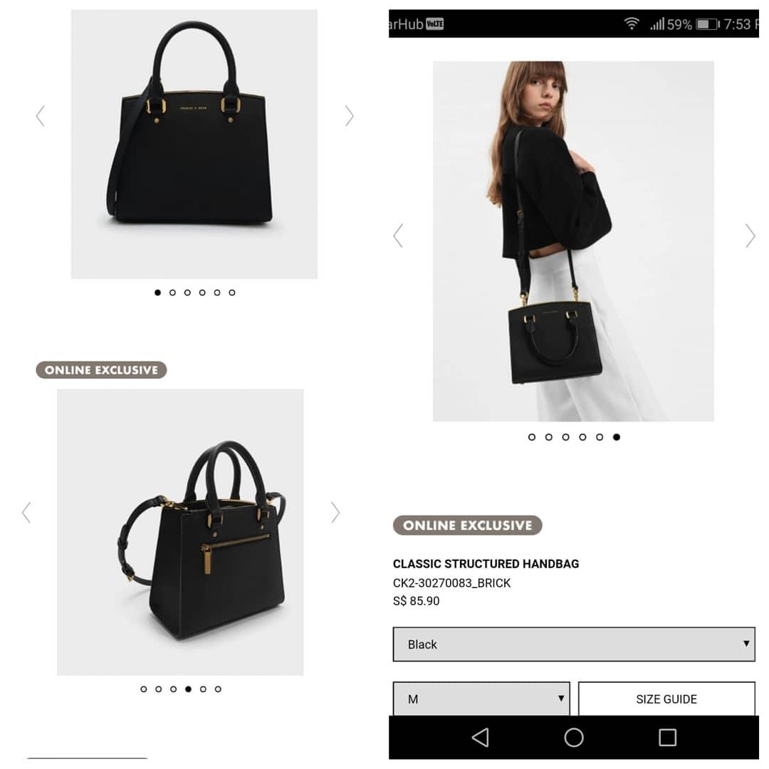 charles and keith classic structured bag