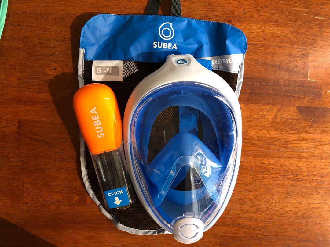 Decathlon full face snorkel set, Sports Equipment, Sports Apparel on