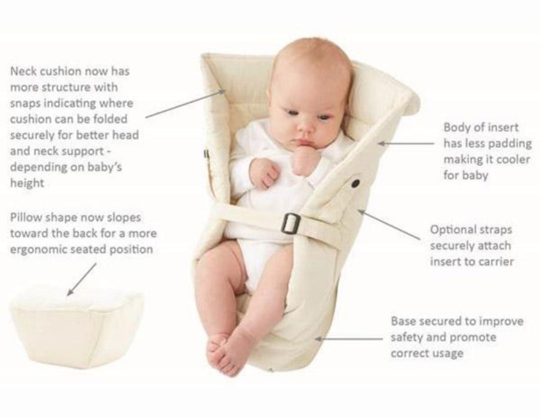 how to put on ergobaby with infant insert