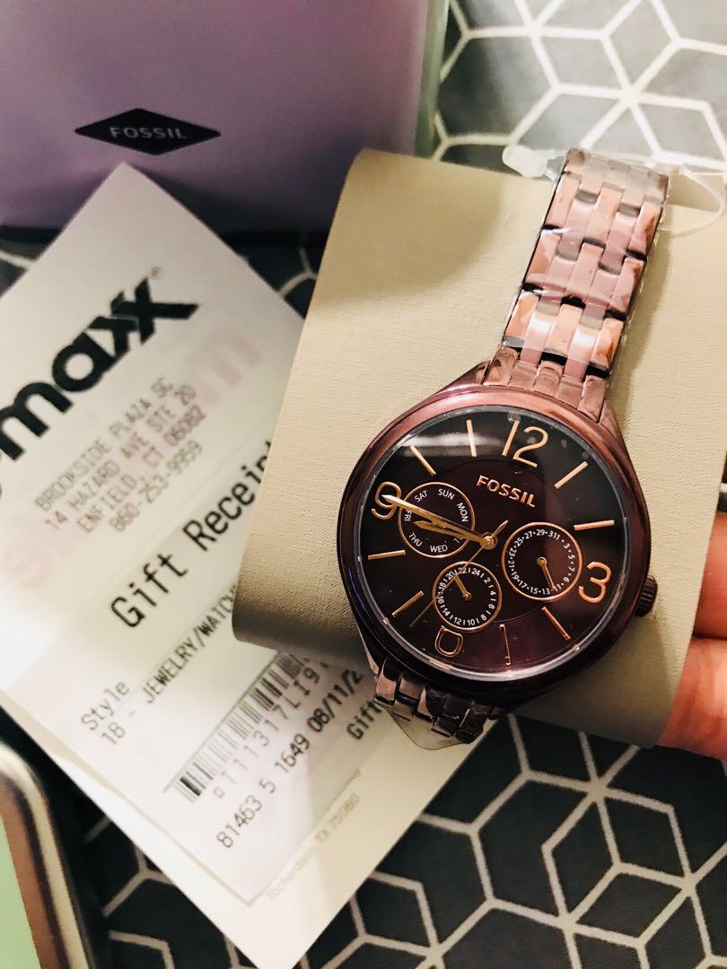 Burgundy fossil deals watch