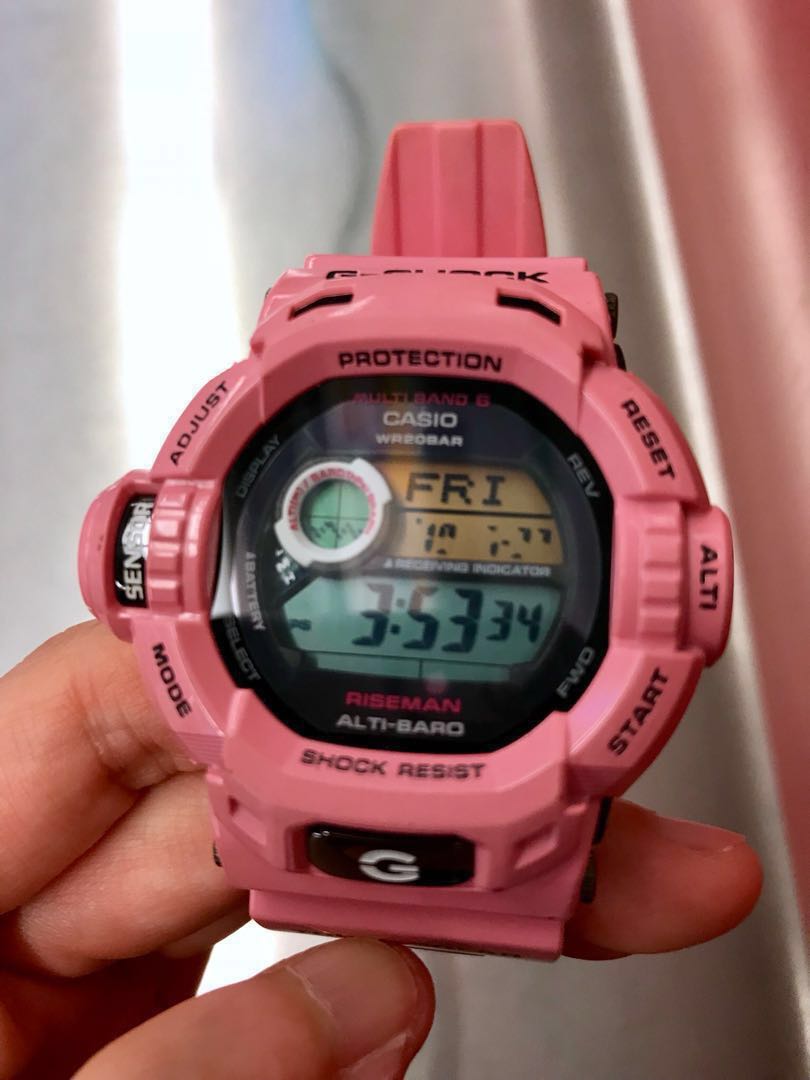 G shock GW 9200 KJ pink riseman, 名牌, 手錶- Carousell