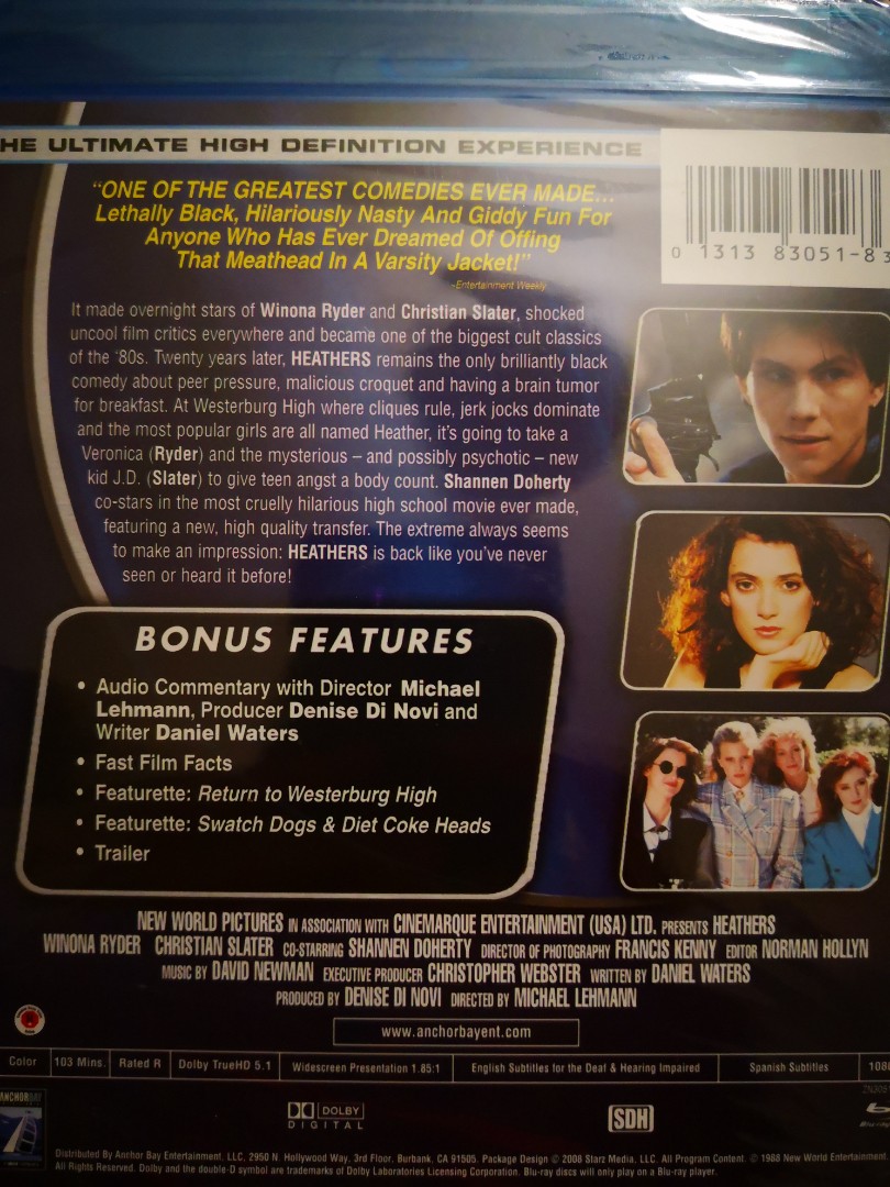 Heathers Blu-ray, Hobbies & Toys, Music & Media, CDs & DVDs on Carousell