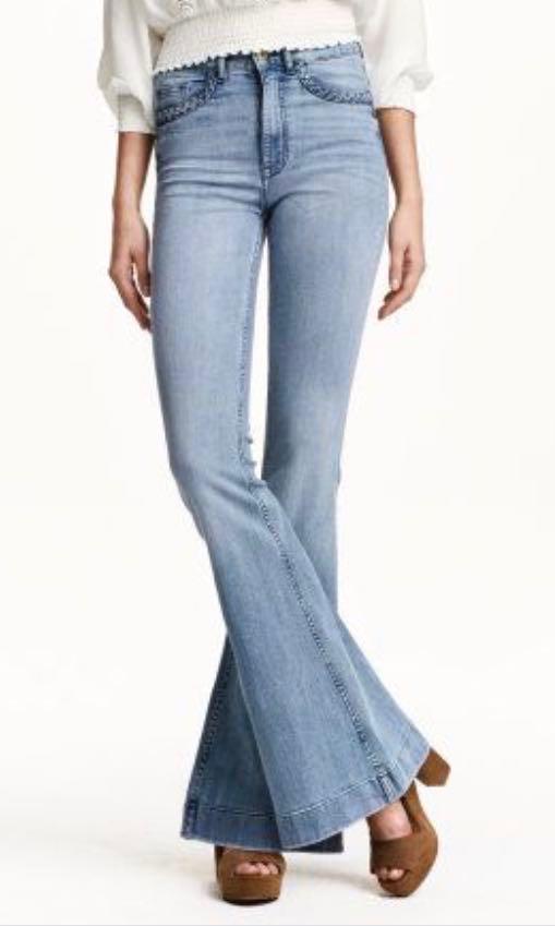 h&m flared jeans high waist