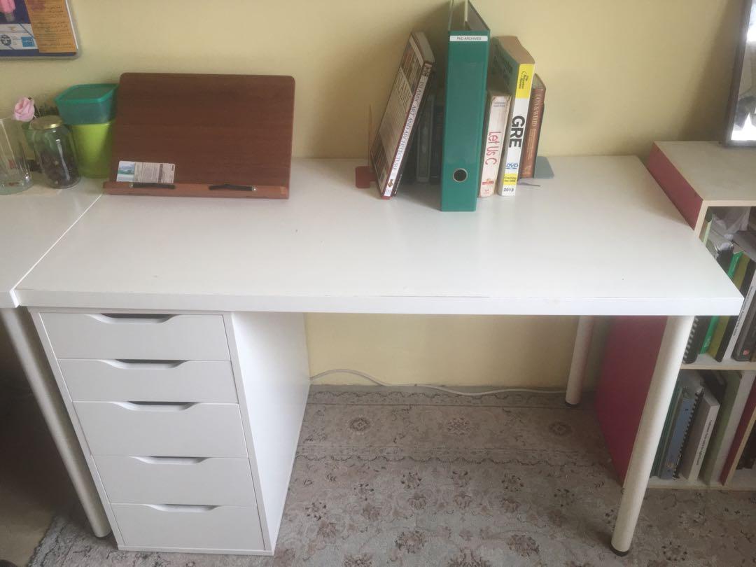 IKEA LINNMON TABLE AND ALEX DRAWER Furniture Home Living