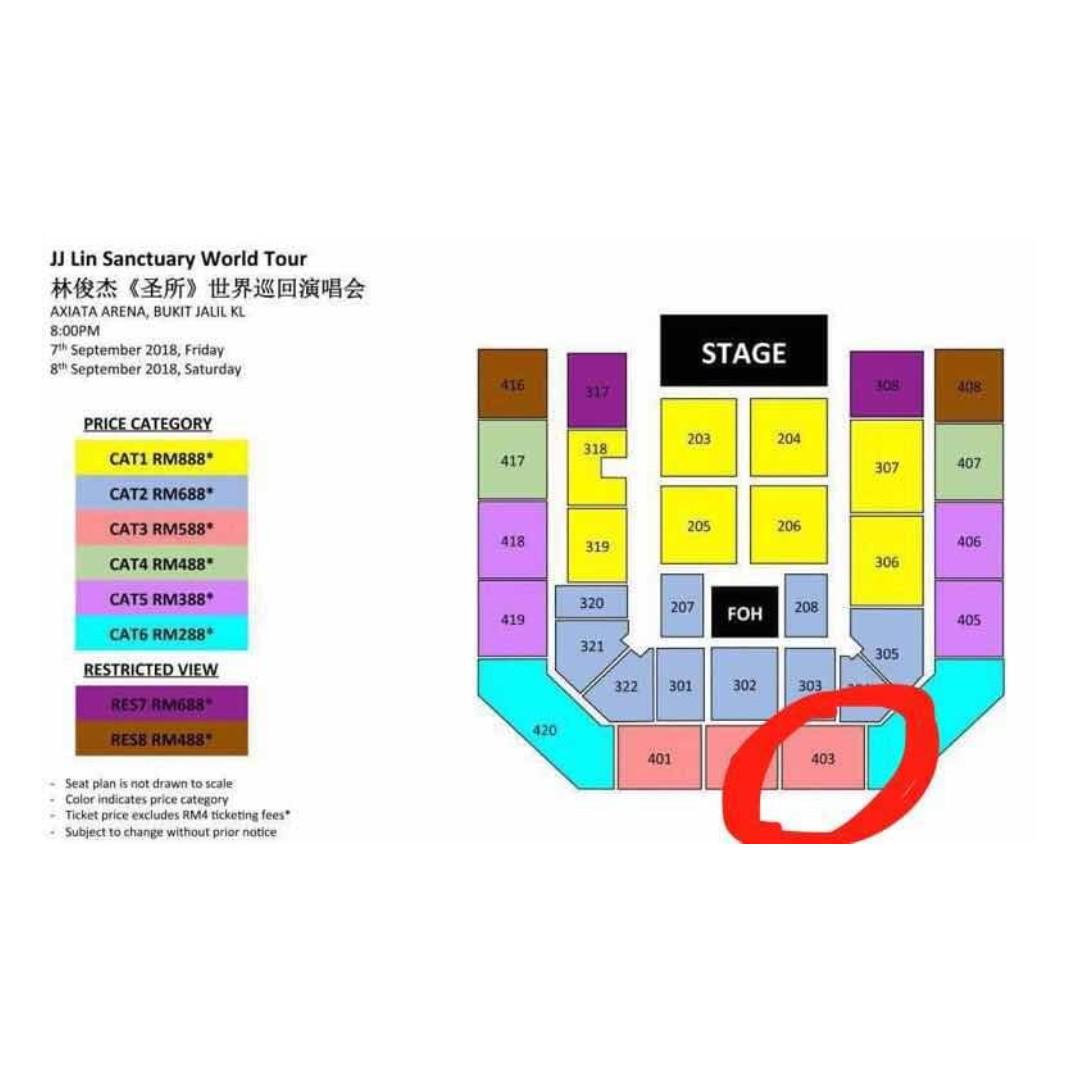Jj Lin Malaysia Concert Ticket 2018 Kl Malaysia Cat3 Saturday 8 9 2018 Entertainment Events Concerts On Carousell