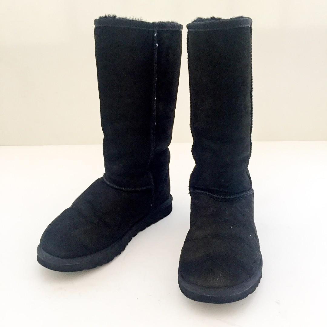 New Ugg Australia Women S Black Tall Winter Boots Size 6 Luxury