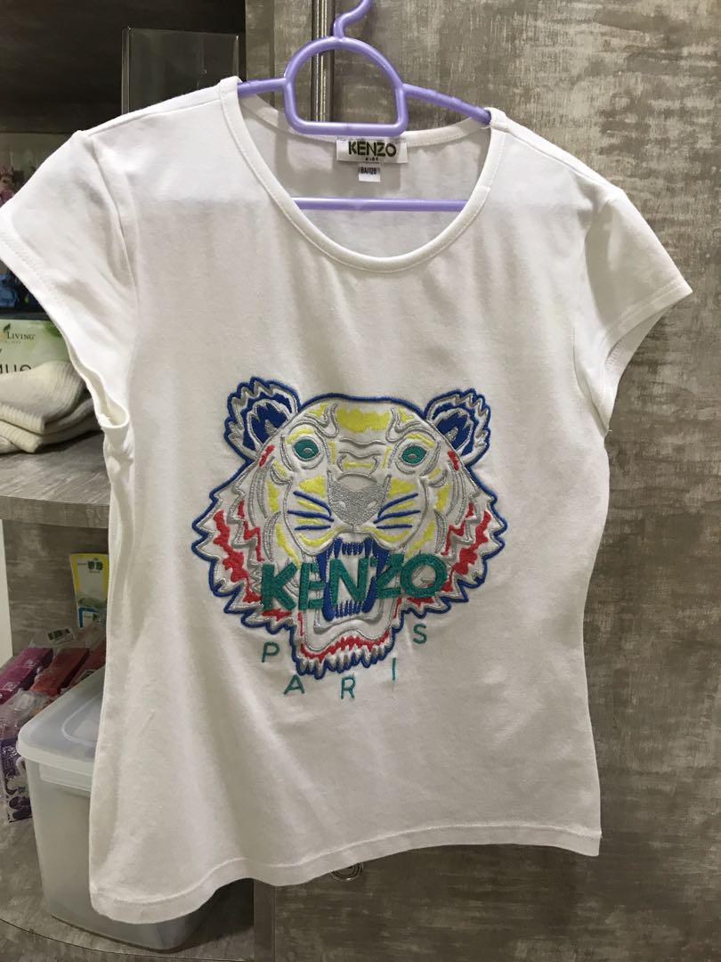 kenzo tiger embroidered t shirt