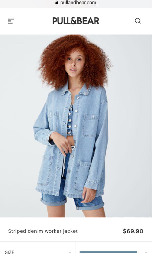Pull and bear boyfriend denim jacket best sale