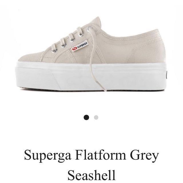 superga platform grey seashell