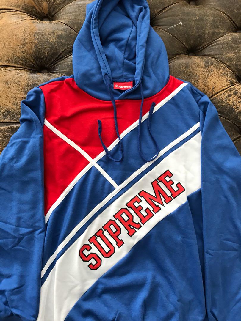 Red white and blue supreme hoodie online