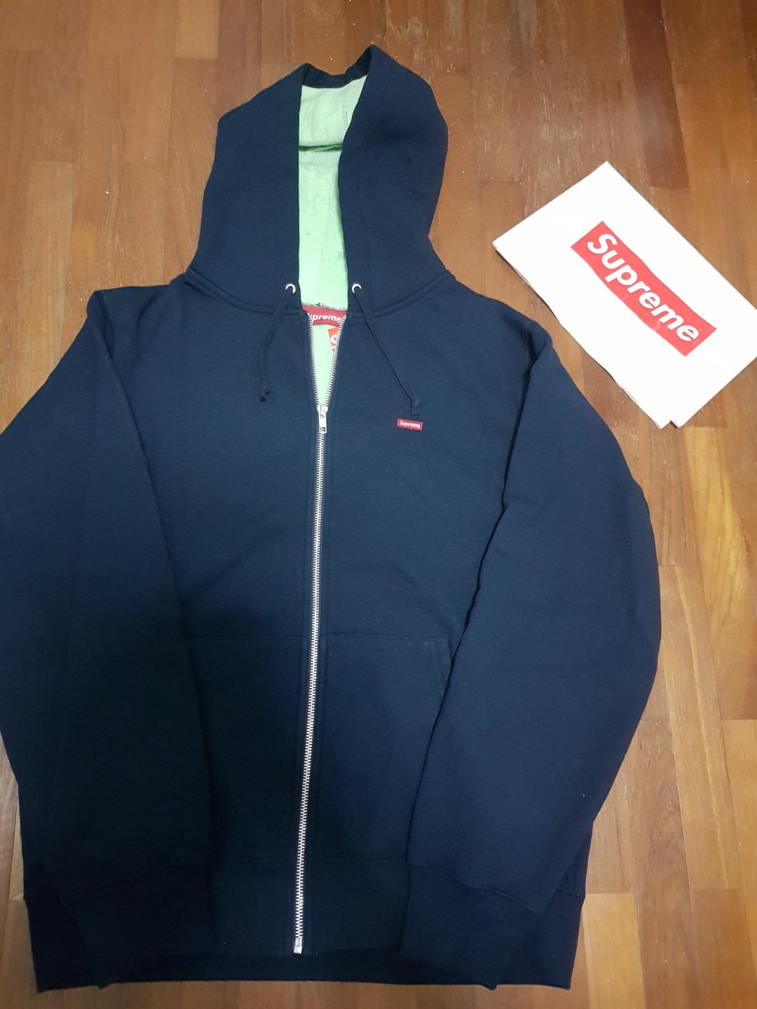 Supreme contrast zip up hooded deals sweatshirt