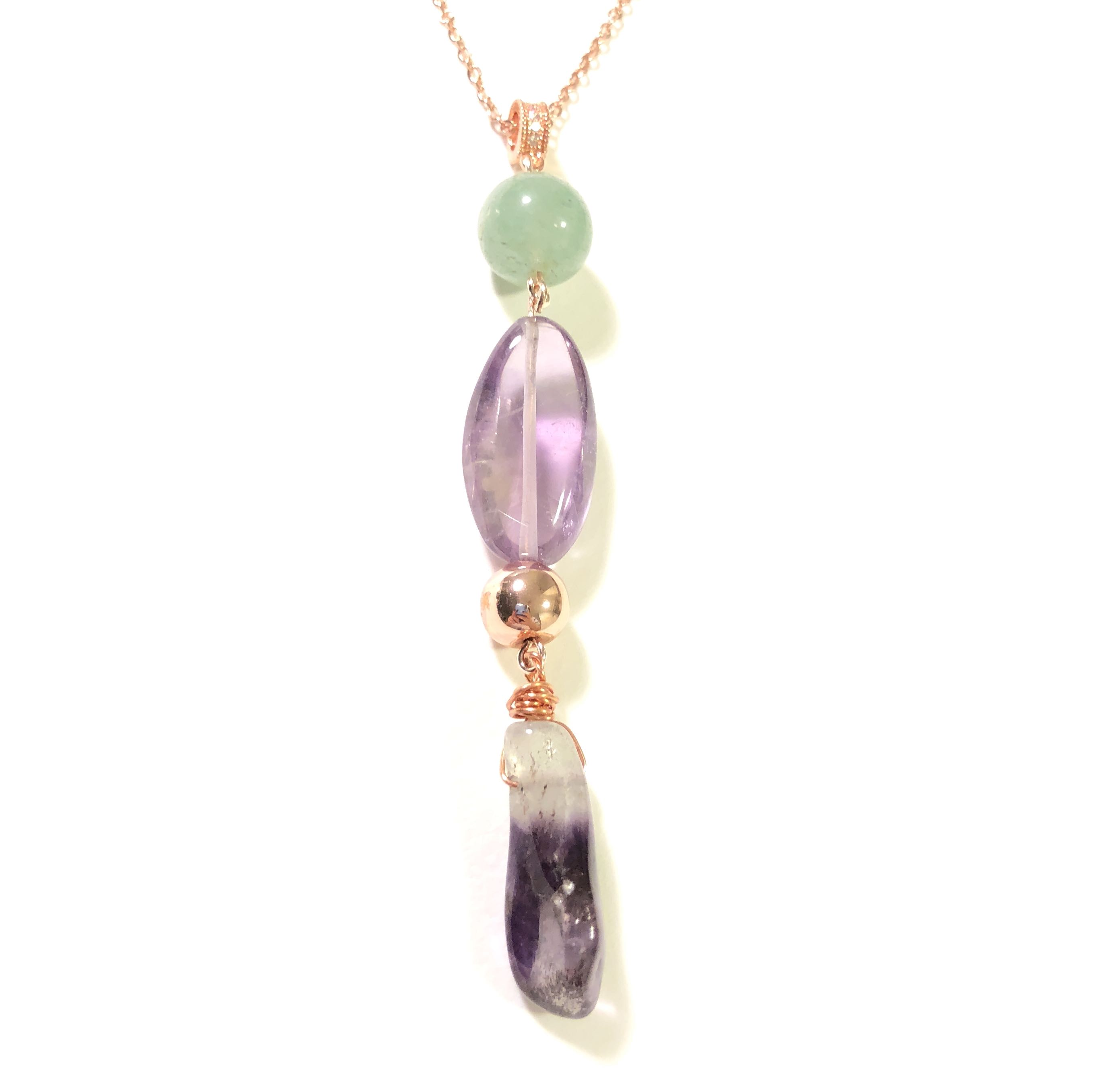 Two Big Amethyst With Jade Hematite Necklace Women S Fashion Photo