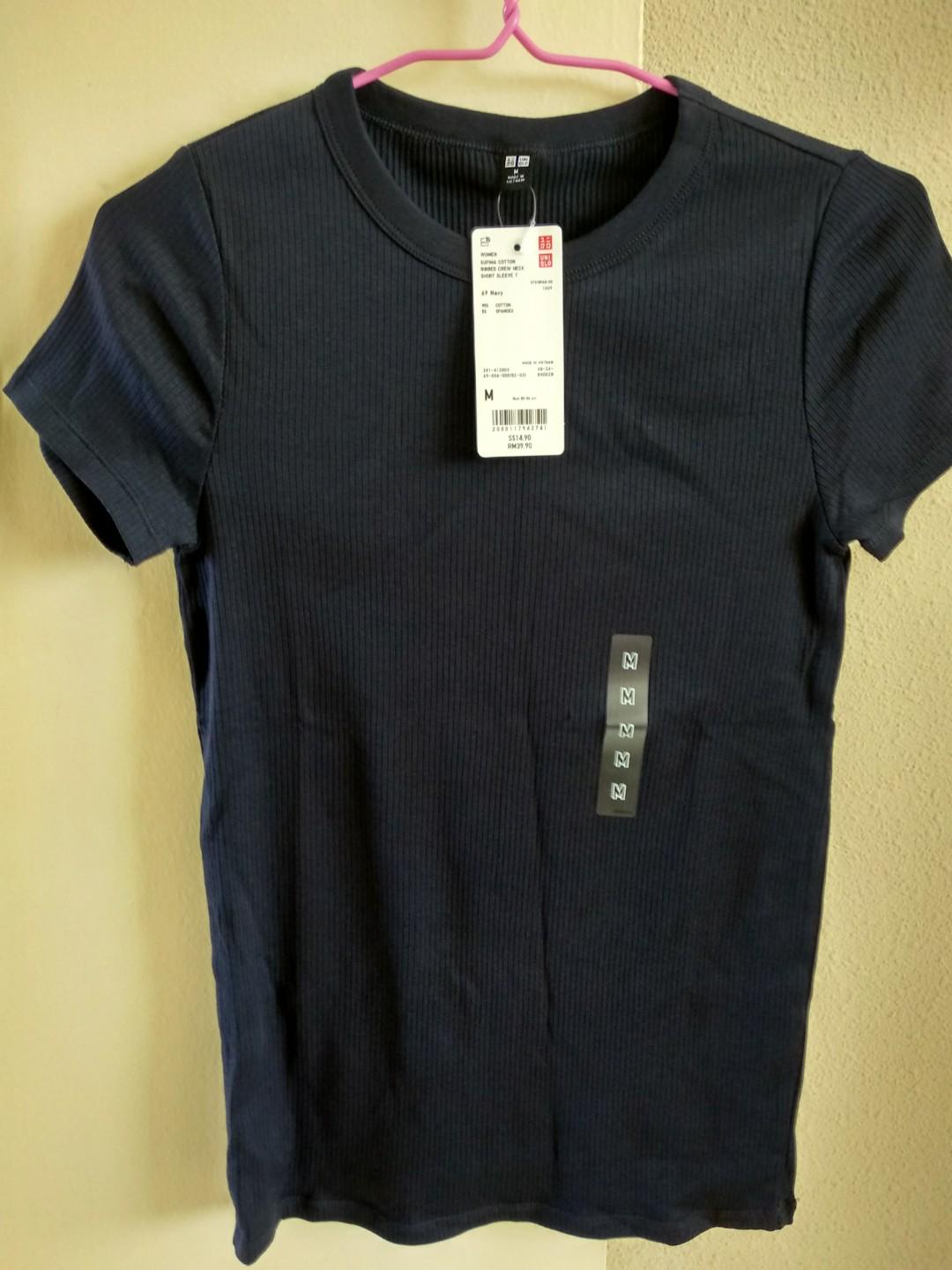 Uniqlo ribbed crew neck short sleeve Clearance