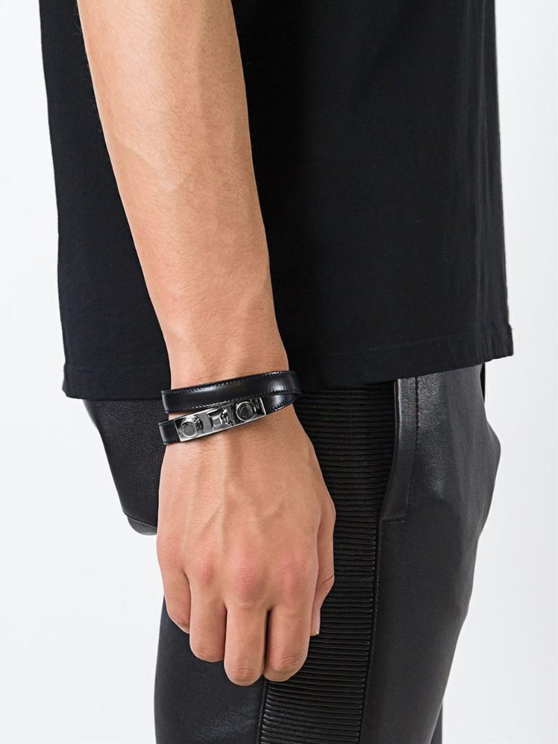 Leather Double-Wrap YSL Bracelet | Neiman Marcus