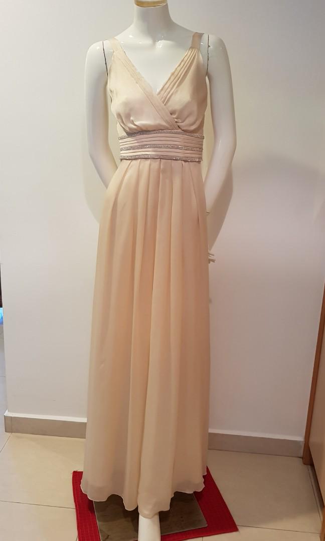 Thoughts of Hue Blush Surplice Maxi Dress