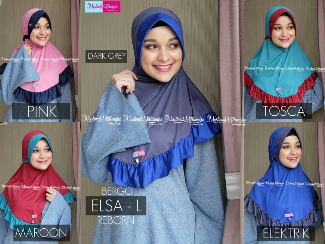 Bergo Elsa Reborn Ukuran L Fesyen Wanita Muslim Fashion Di Carousell