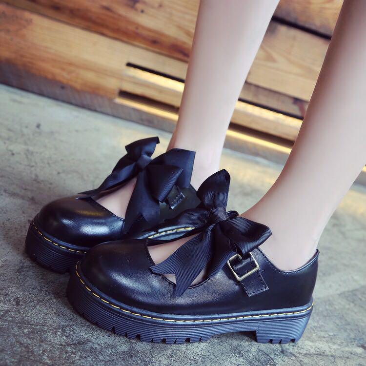 Black Lolita Shoes / Black School Shoes, Women's Fashion, Footwear, Sandals  on Carousell