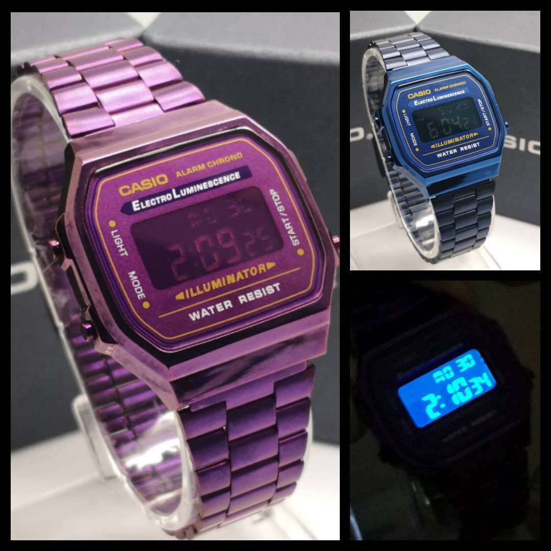 casio electro luminescence purple