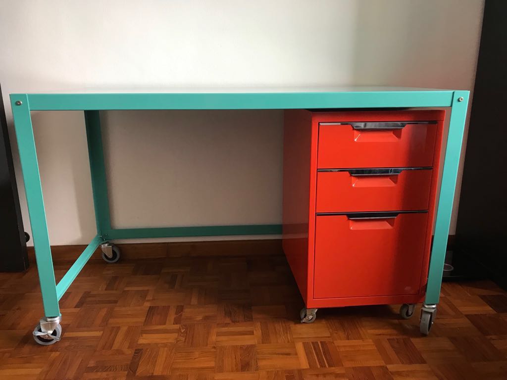 Crate And Barrel Desk With Assorted File Cabinet Furniture Tables Chairs On Carousell