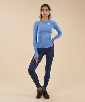 Gymshark Seamless Long Sleeve Top Blueberry Marl Women s Fashion Activewear on Carousell