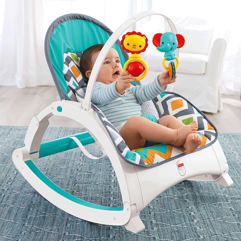 In Stock Fisher Price Newborn to Toddler Portable Rocker Glacier Wave US Exclusive Design Brand New