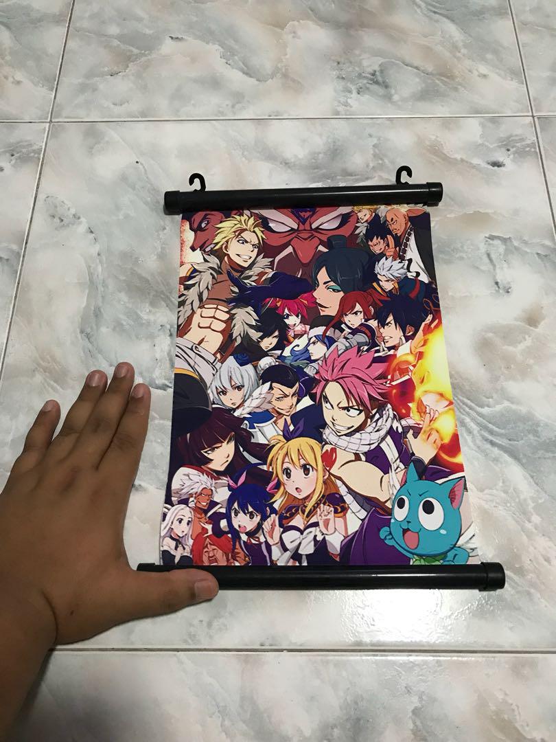 Japanese Anime Fairy Tail Family Scroll Painting Canvas Poster