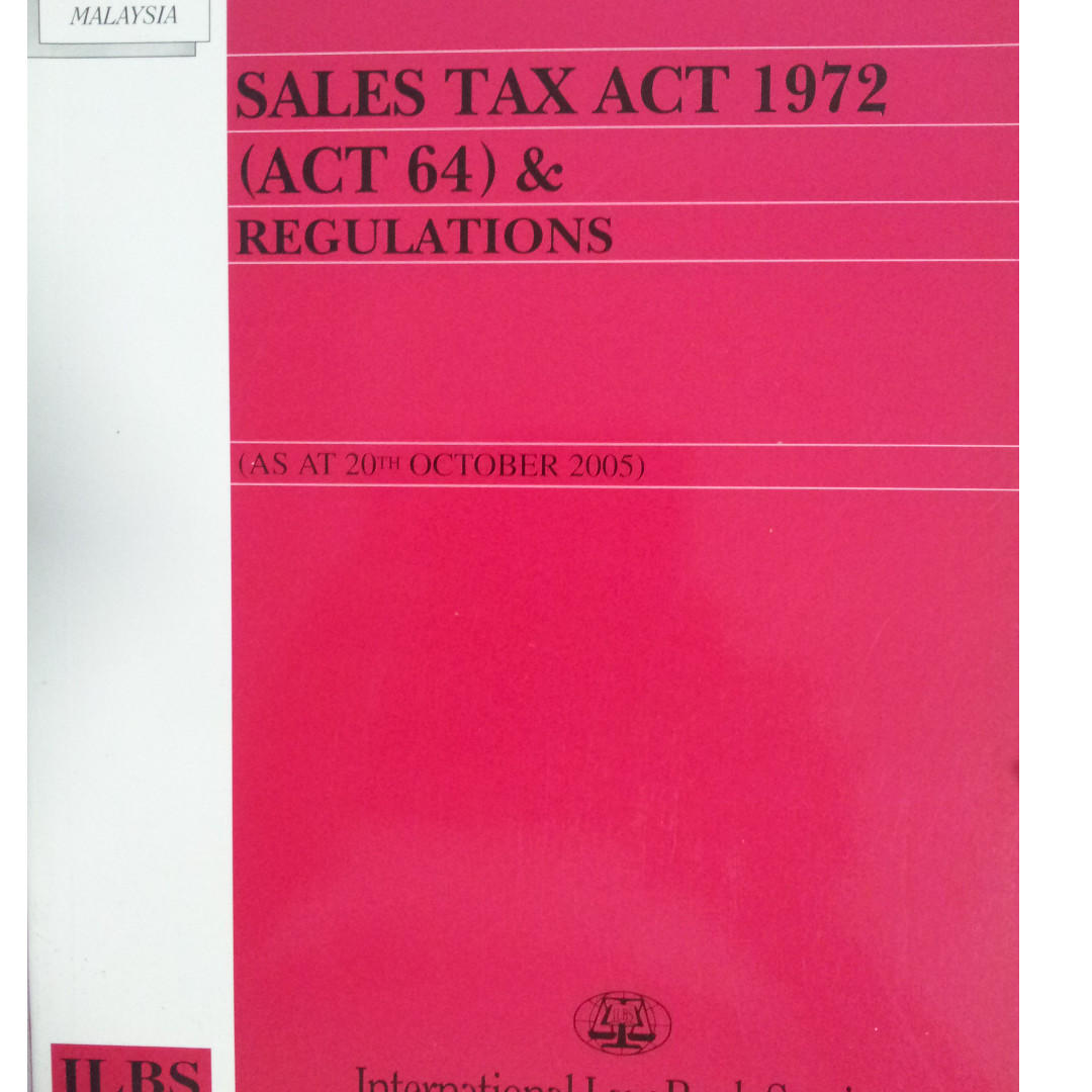 Malaysia Sales Tax Act 1972 Books Stationery Textbooks Professional Studies On Carousell
