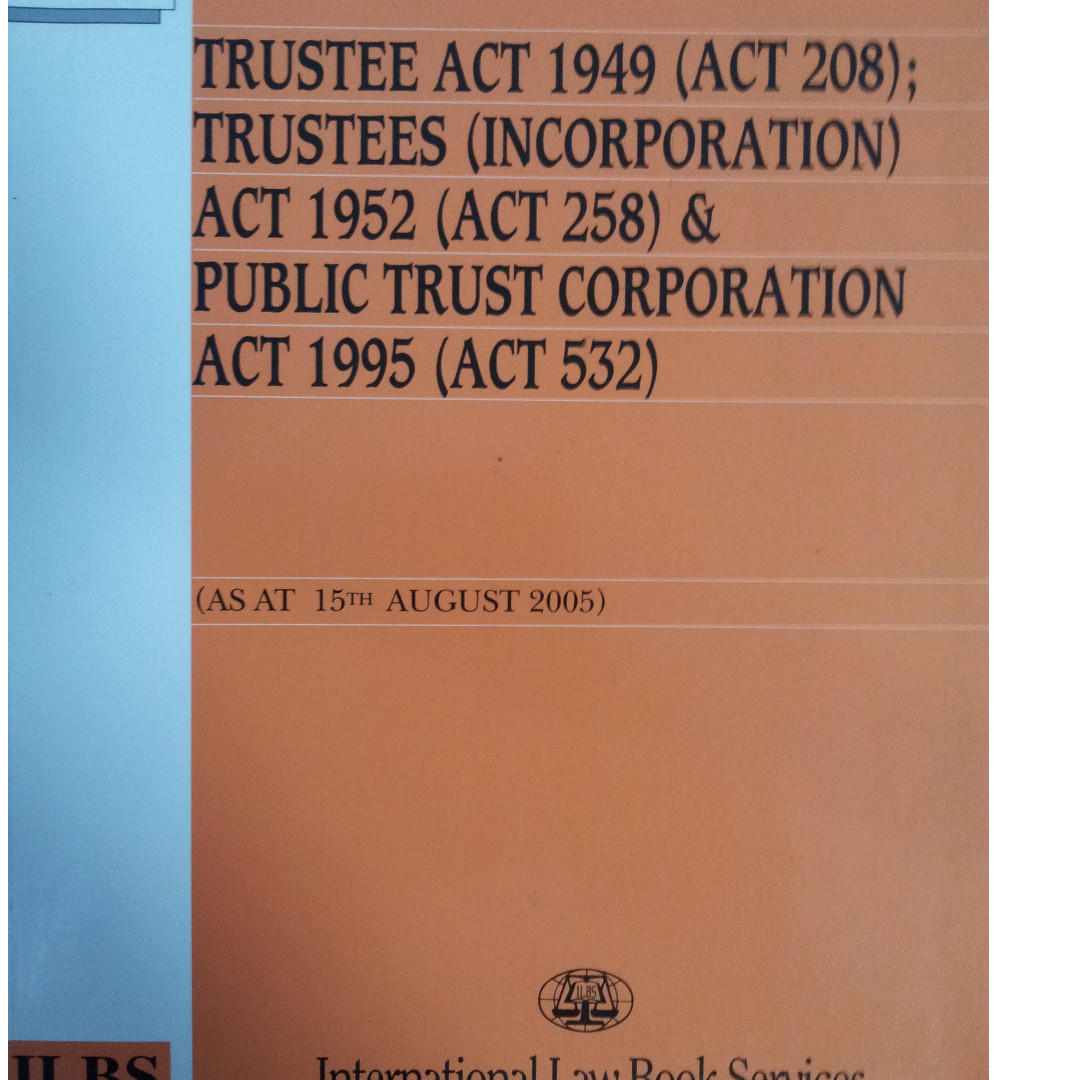 Malaysian Trustee Act 1949 Books Stationery Textbooks Professional Studies On Carousell