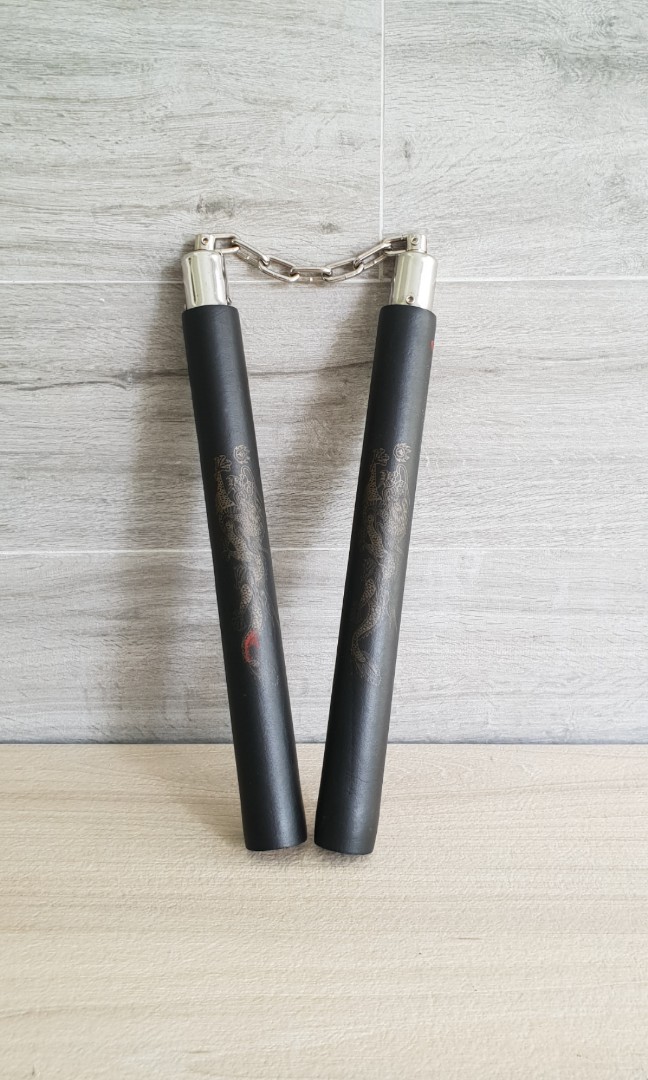 Martial Arts Nunchucks/Nunchaku with Dragon imprint Chinese Kung Fu