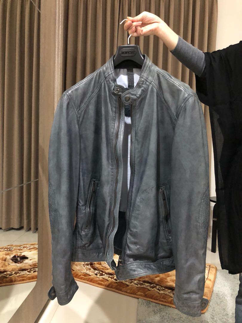 Jaket kulit massimo dutti store
