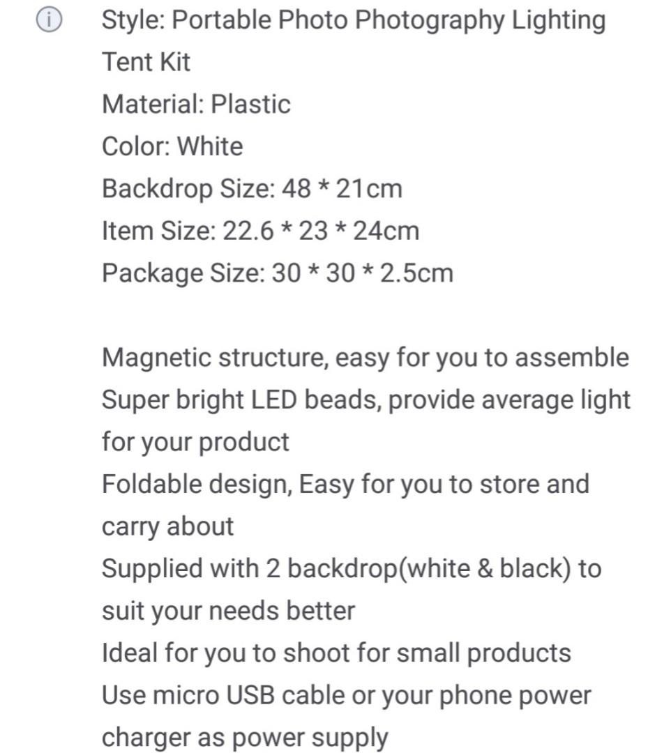 Photo box Mini Studio Light Box Camera Kit Mobile Phones