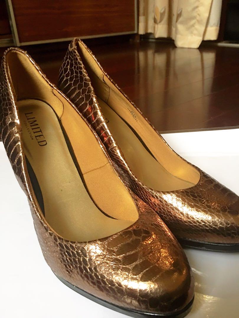 m&s gold shoes