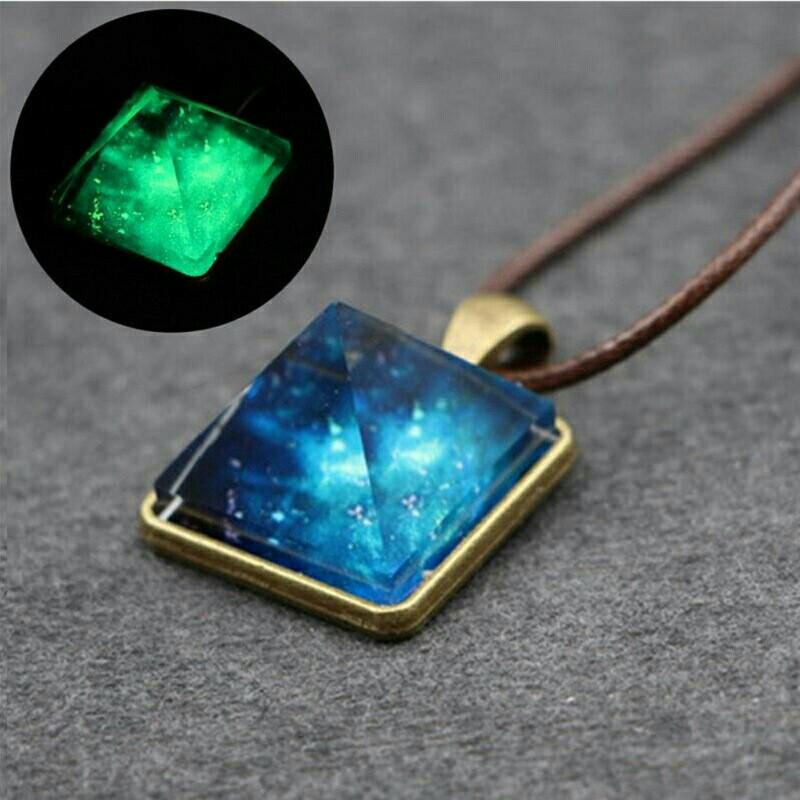 Glowing pyramid necklace best sale