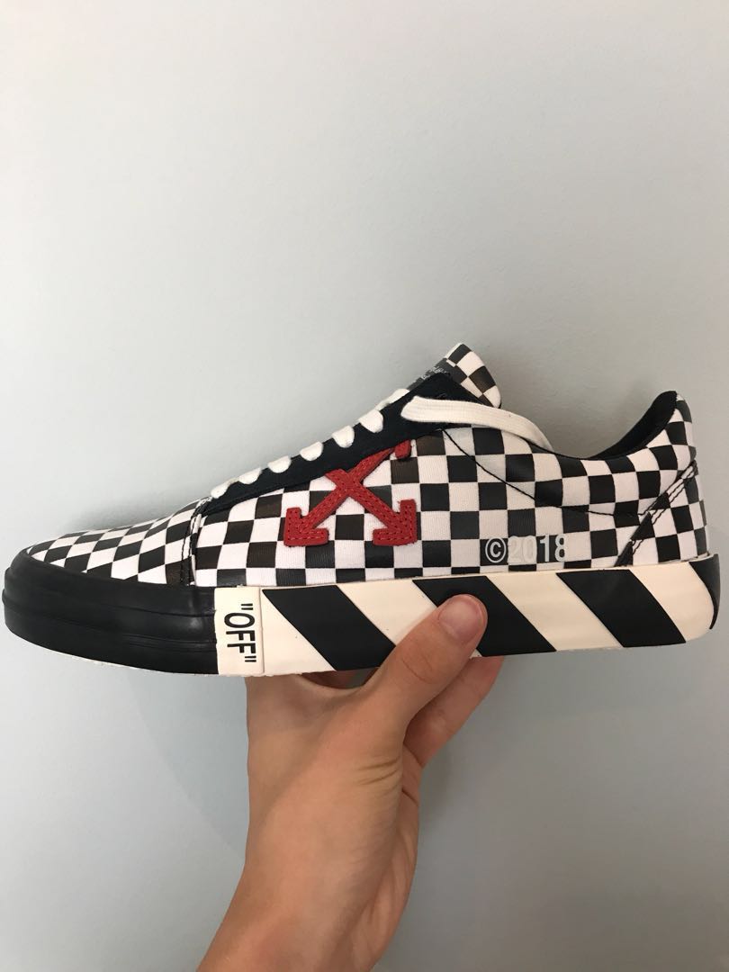 off white vulc low top checkered