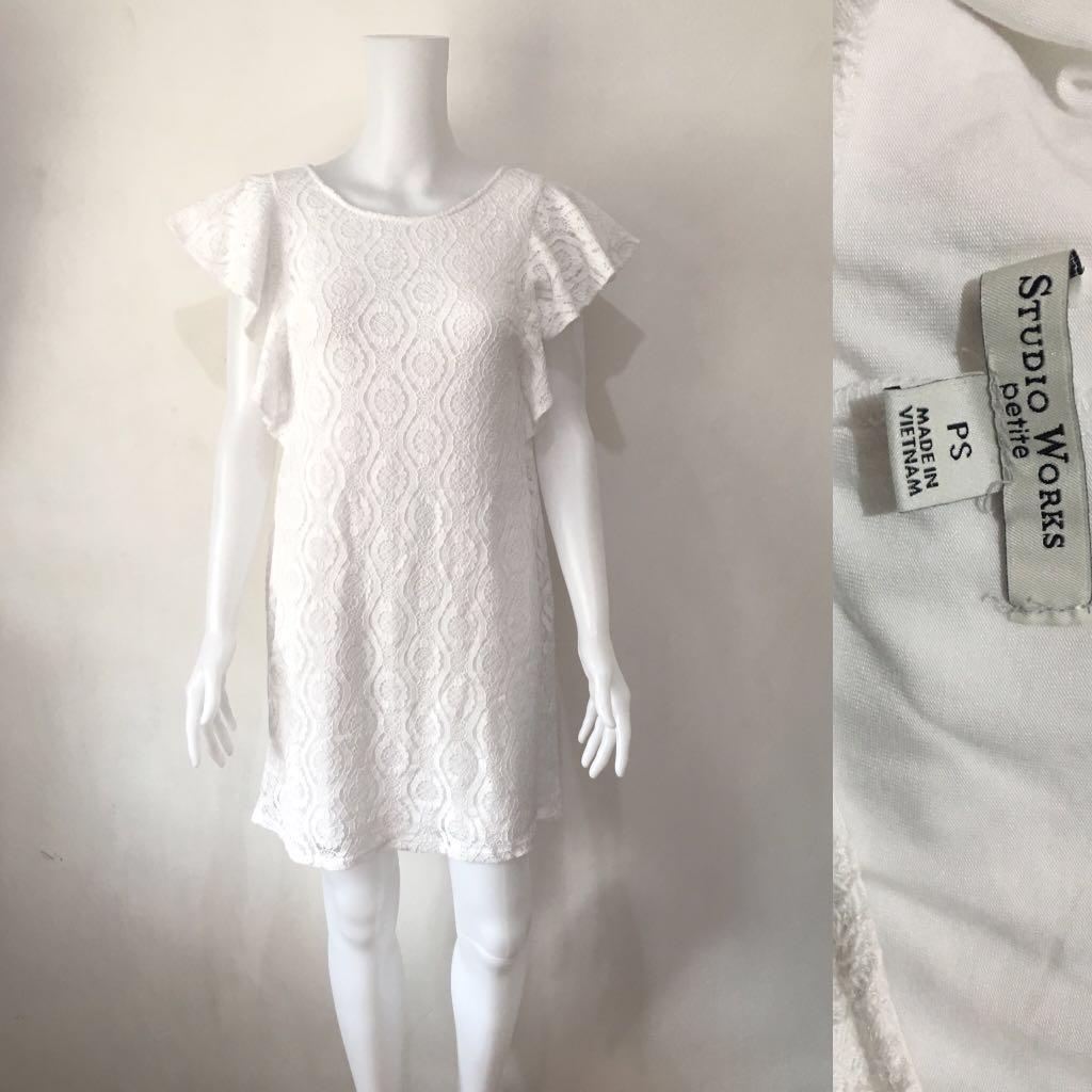 Studio Works Ruffle Sleeve Lace Dress Women S Fashion Clothes
