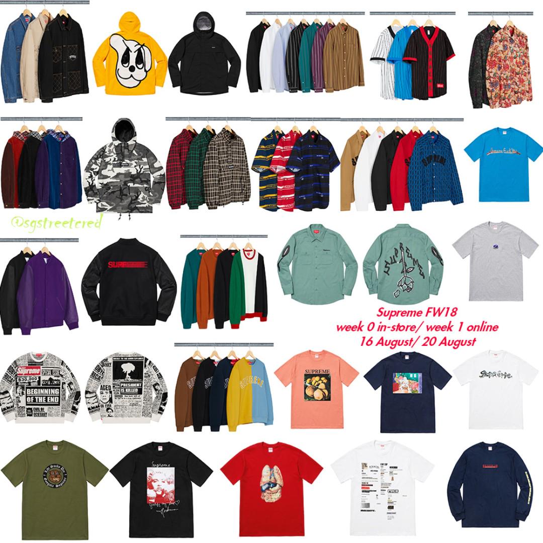 Supreme week outlet 1 fw18