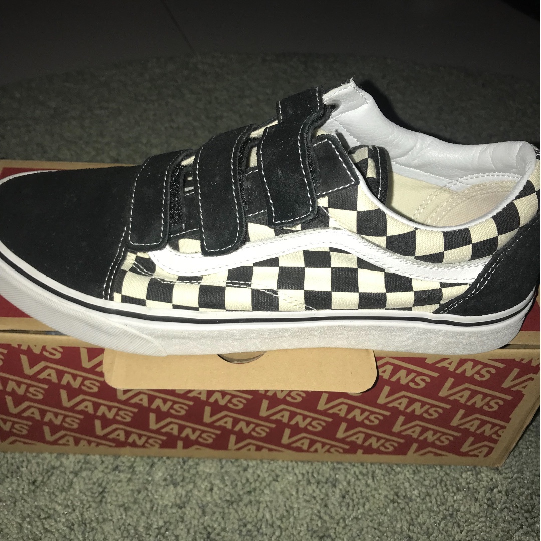 vans velcro checkered