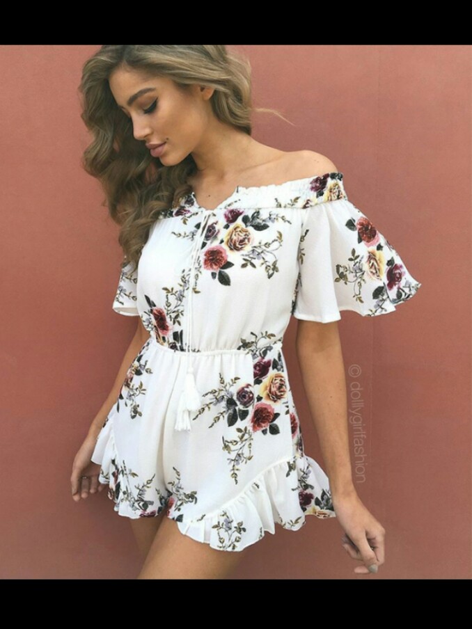 womens white romper shorts