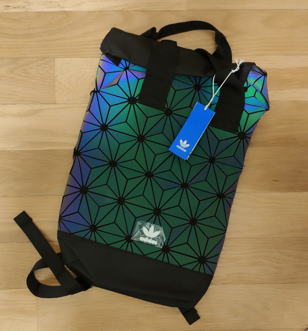 black reflective backpack laptop bag 